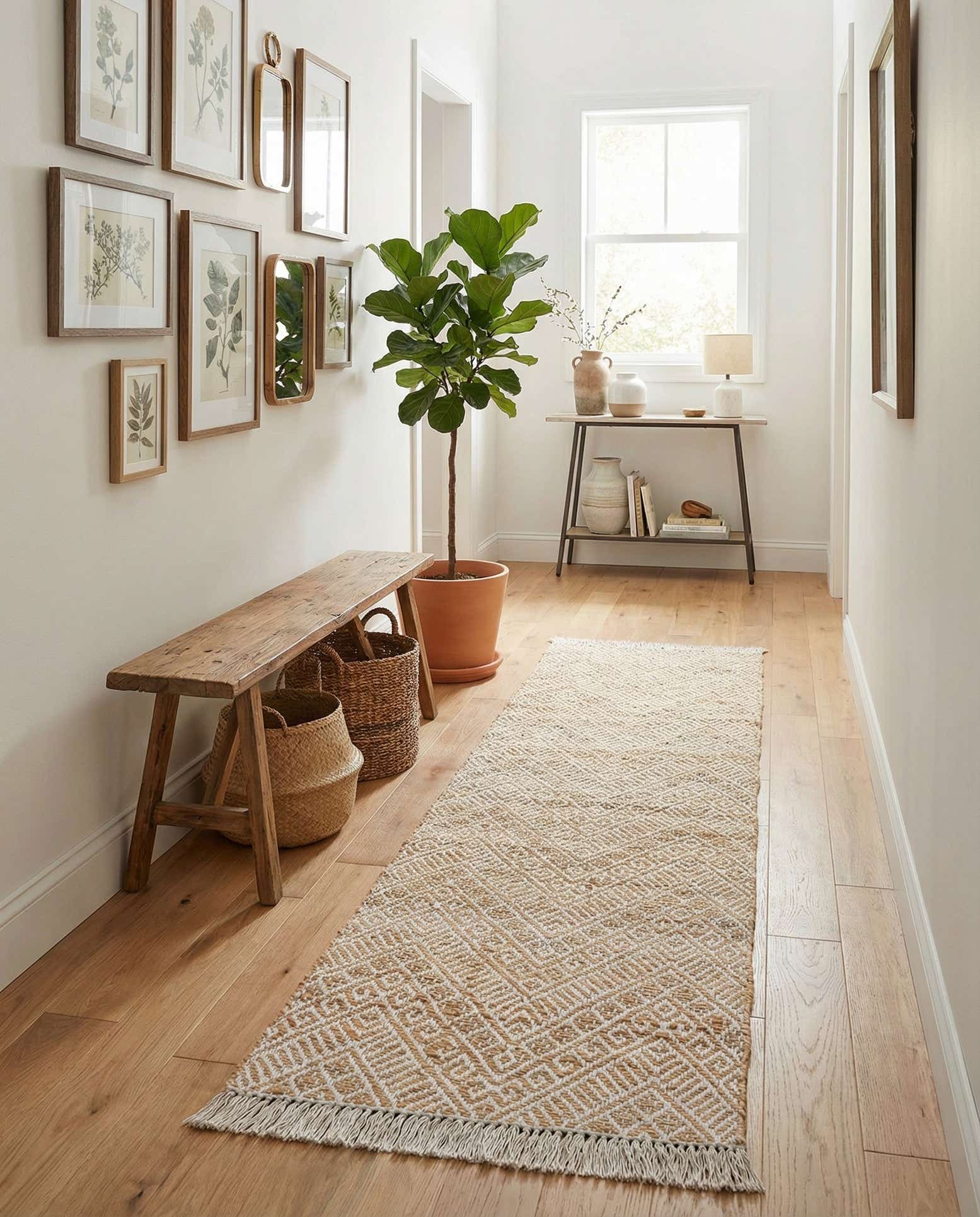 2' x 8' Handmade Braided Jute Runner Rug