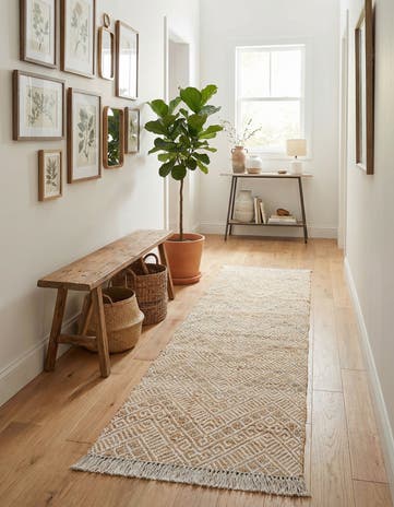 2' x 8' Handmade Braided Jute Runner Rug