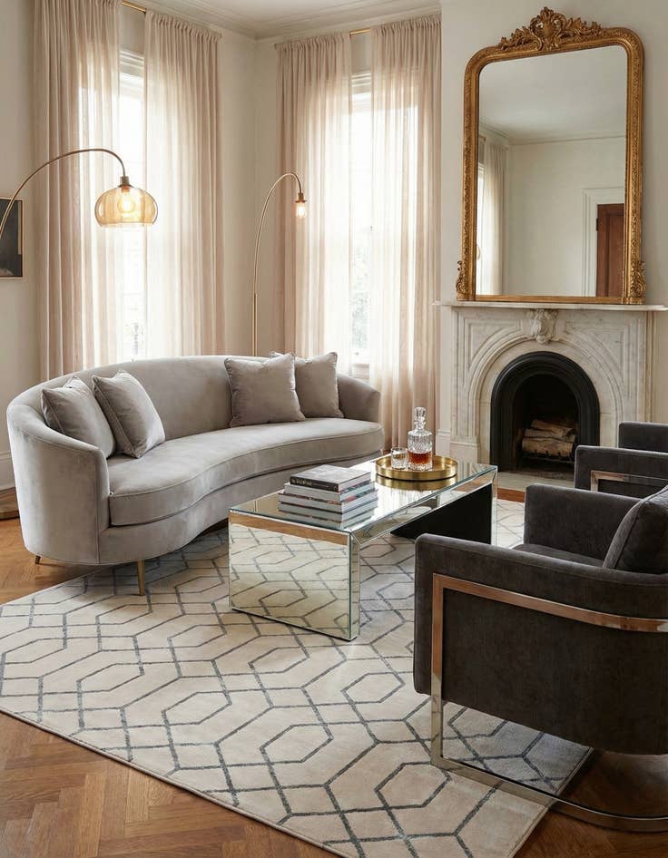 Detail image of 10' x 13'  Marilyn Monroe™ Glam Trellis Rug