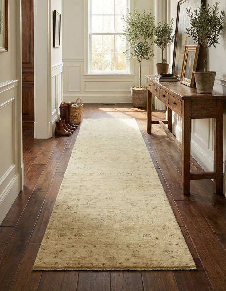 Detail image of 2' 7 x 10' 1  Hand Knotted Over-Dyed Ziegler Runner Rug