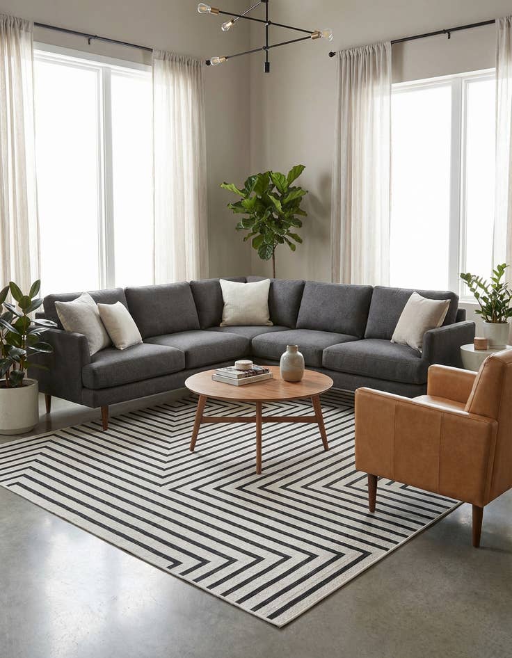 Detail image of  7' x 10'  Washable Modern Indoor / Outdoor Rug