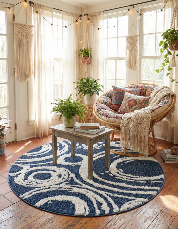 Detail image of  5' 3 x 5' 3 Boho Round Rug