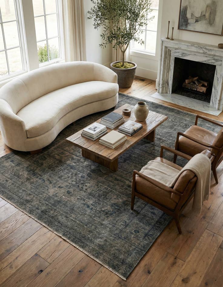 Detail image of 6' 7 x 9' 4  Hand Knotted Ultra Vintage Persian Wool Rug