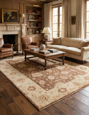 5' 7 x 8' 3 Hand Knotted Peshawar Ziegler Rug