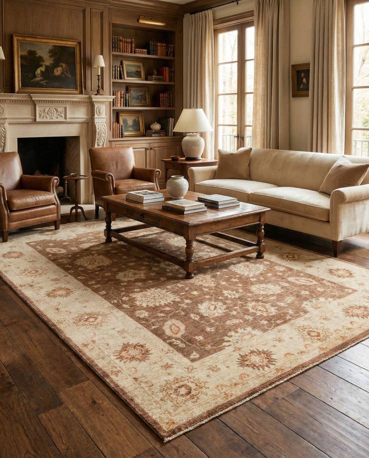 Detail image of 5' 7 x 8' 3 Hand Knotted Peshawar Ziegler Rug