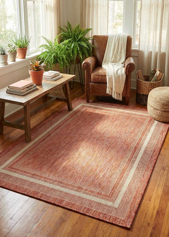 4' x 6' Easy-Clean Border Indoor / Outdoor Rug