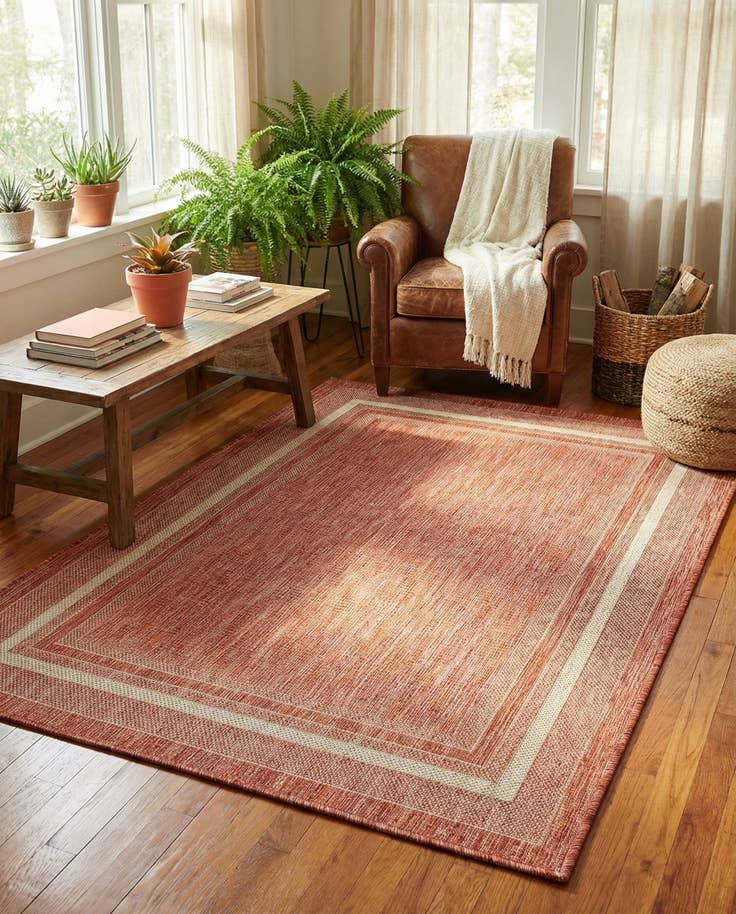 Detail image of 4' x 6' Easy-Clean Border Indoor / Outdoor Rug