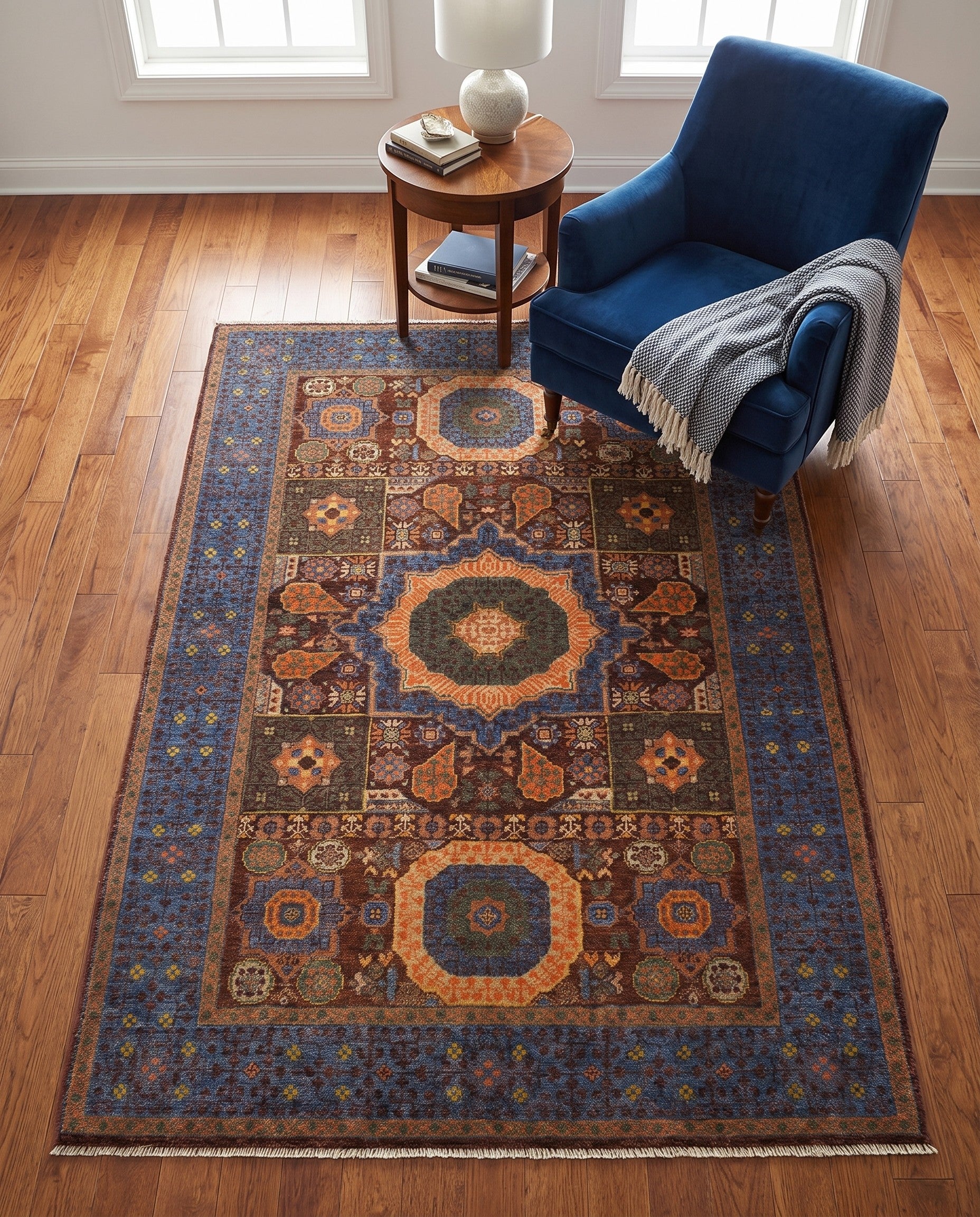 3' 5 x 5' 1 Hand Knotted Mamluk Ziegler Rug