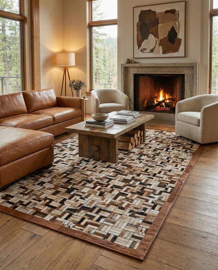 Detail image of 5' 2 x 7' 11 Cowhide - Patchwork Rug