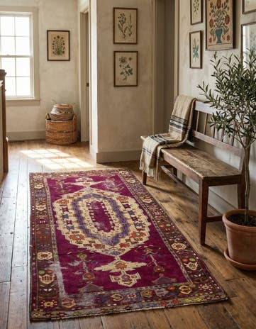 3' 10 x 7' 6 Hand Knotted Anatolian Wool Runner Rug
