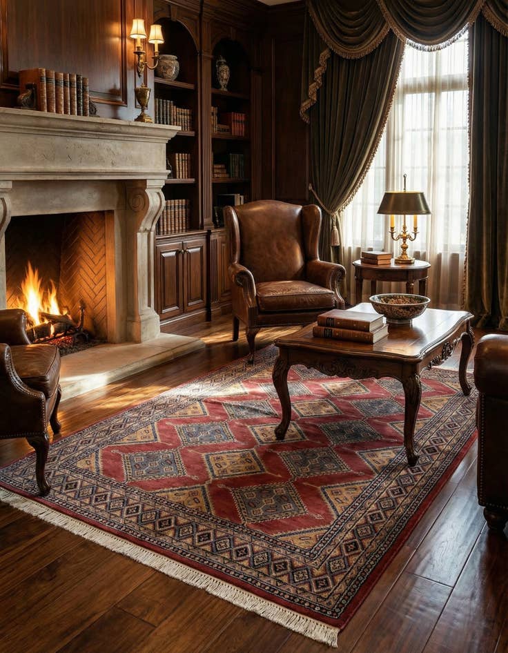 Detail image of 5' 2 x 7' 8 Hand Knotted Bokhara Oriental Rug