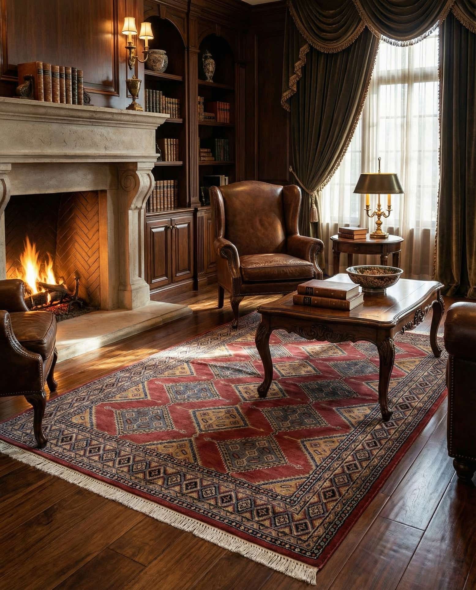 5' 2 x 7' 8 Hand Knotted Bokhara Oriental Rug
