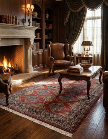 5' 2 x 7' 8 Hand Knotted Bokhara Oriental Rug