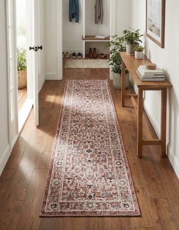 Dusty Rose Eco Traditional Runner Rug