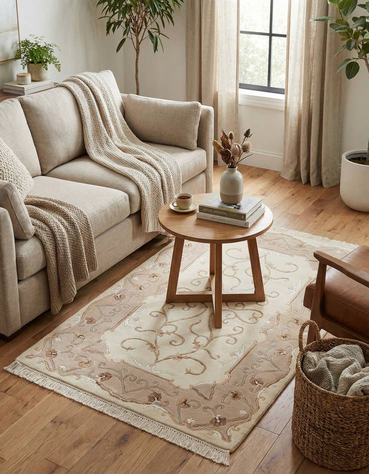 Detail image of 3' 1 x 4' 11  Hand Knotted Darya Wool Rug