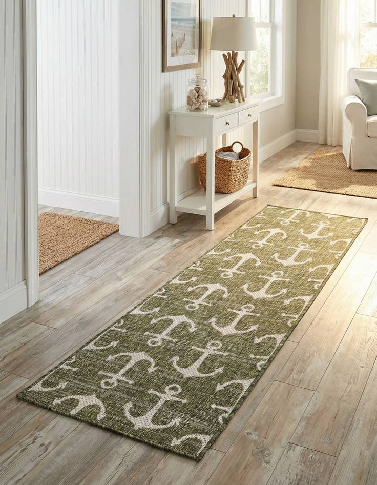 Detail image of 2' x 6'  Washable Coastal Indoor / Outdoor Runner Rug