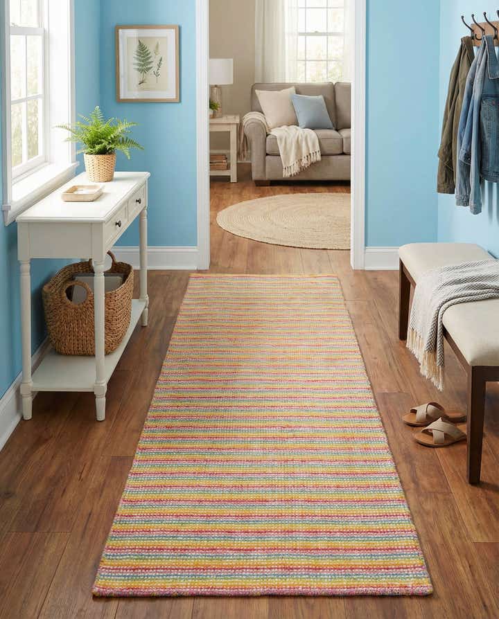 2' x 6' 1 Hand Woven Happy Rugs Happy Home Wool Runner