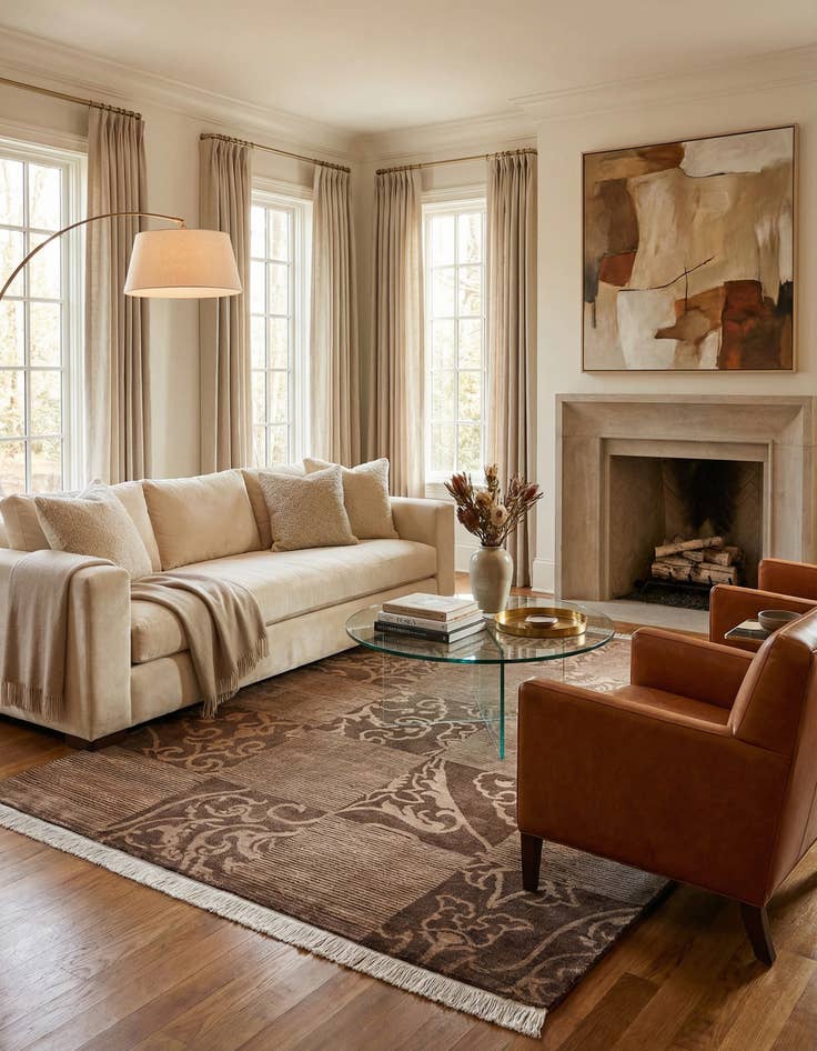 Detail image of 5' 9 x 8'  Hand Knotted Darya Wool Rug