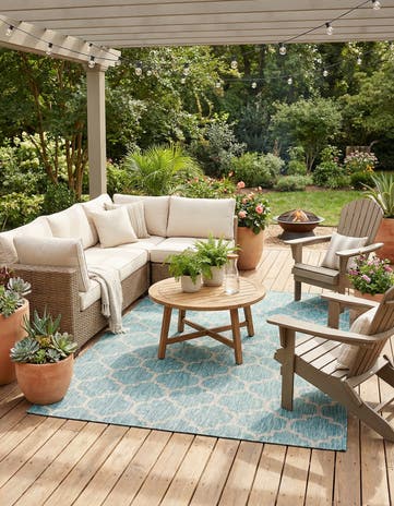 7' x 10' Easy-Clean Lattice Indoor / Outdoor Rug