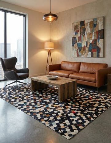 5' 1 x 8' Cowhide Stocks Rug