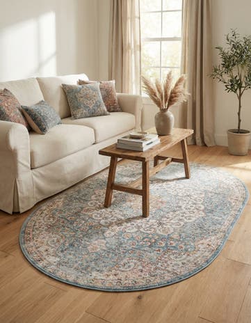 Blue Newport Oval Rug