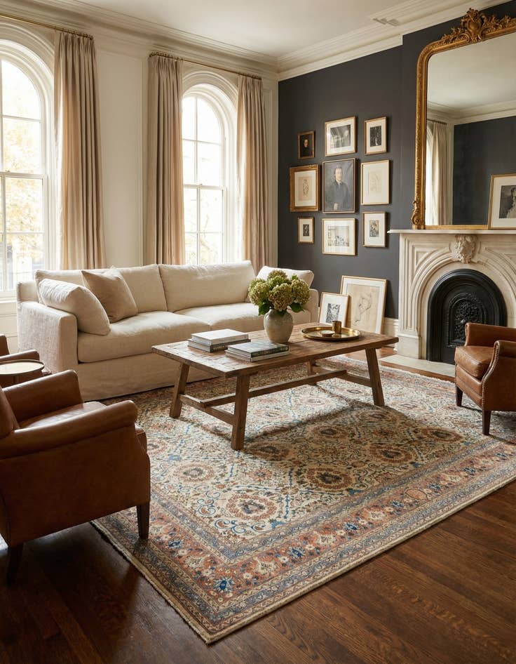 Detail image of 9' 10 x 13'  Hand Knotted Ultra Vintage Persian Wool Rug