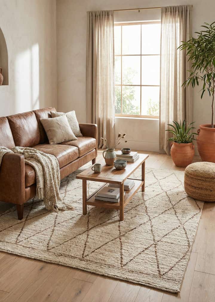 5' 3 x 6' 8 Hand Knotted Moroccan Wool Rug