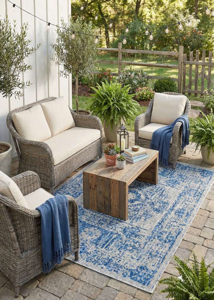 4' x 6' Easy-Clean Traditional Indoor / Outdoor Rug