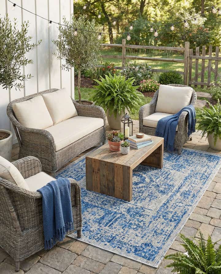 4' x 6' Easy-Clean Traditional Indoor / Outdoor Rug