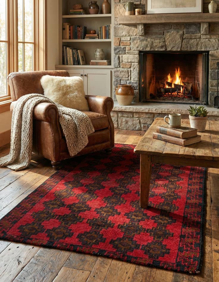 Detail image of 2' 10 x 4' 8  Hand Knotted Balouch Persian Wool Rug