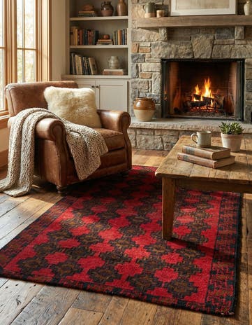 2' 10 x 4' 8 Hand Knotted Balouch Persian Wool Rug