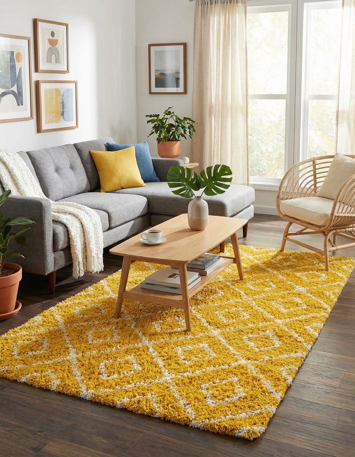 5' 3 x 8' Lattice Shag Rug