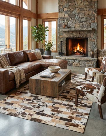 5' 1 x 8' Cowhide Rug