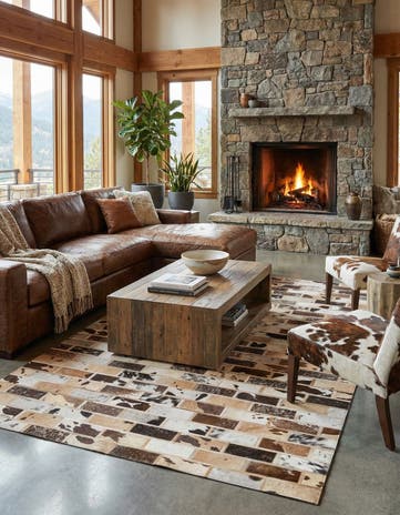 5' 1 x 8' Cowhide Rug