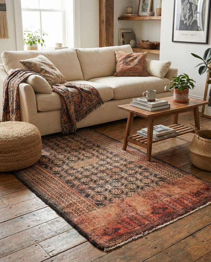 Detail image of 2' 9 x 5' 4 Hand Knotted Ultra Vintage Persian Wool Rug