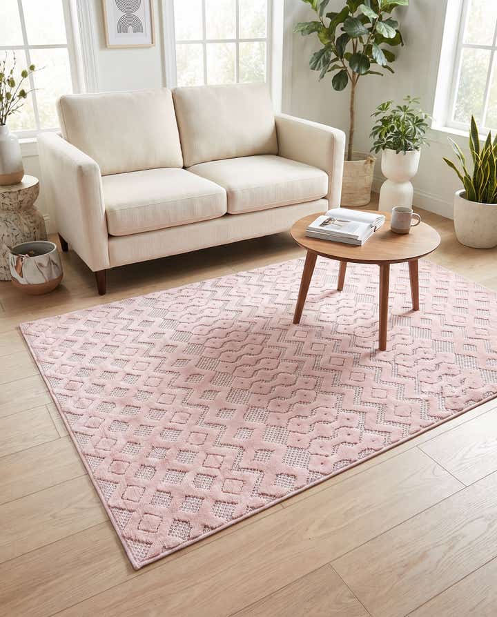 120cm x 185cm Leicht zu reinigen Trellis Textured Innen- / Aussenbereich Teppich