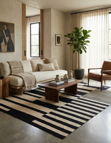 5' 7 x 7' 10 Hand Woven Kilim Modern Wool Rug