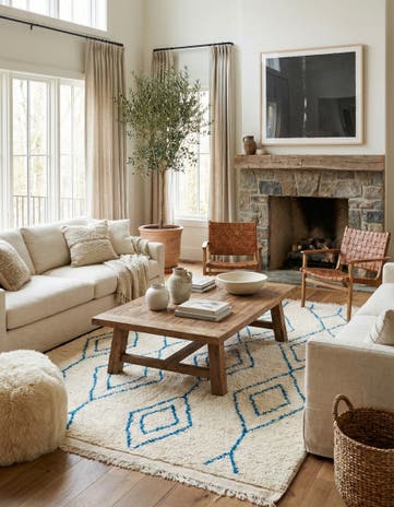 5' 3 x 8' 2 Hand Knotted Moroccan Wool Rug