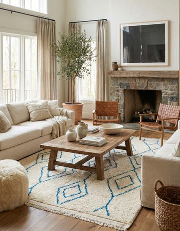 5' 3 x 8' 2 Hand Knotted Moroccan Wool Rug