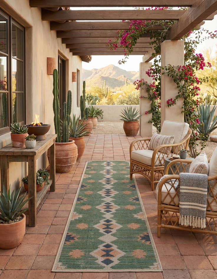 Detail image of 2' 7 x 13'  Washable Baja Indoor / Outdoor Runner Rug