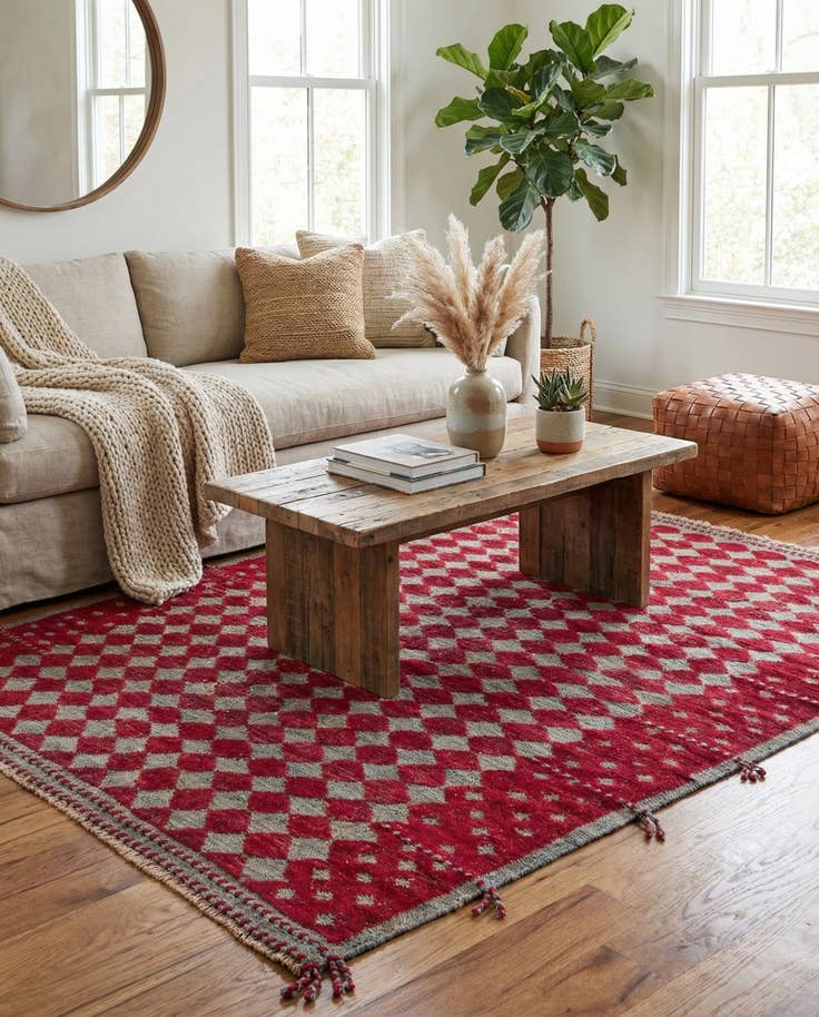 Detail image of 5' 9 x 8' Hand Knotted Moroccan Wool Rug