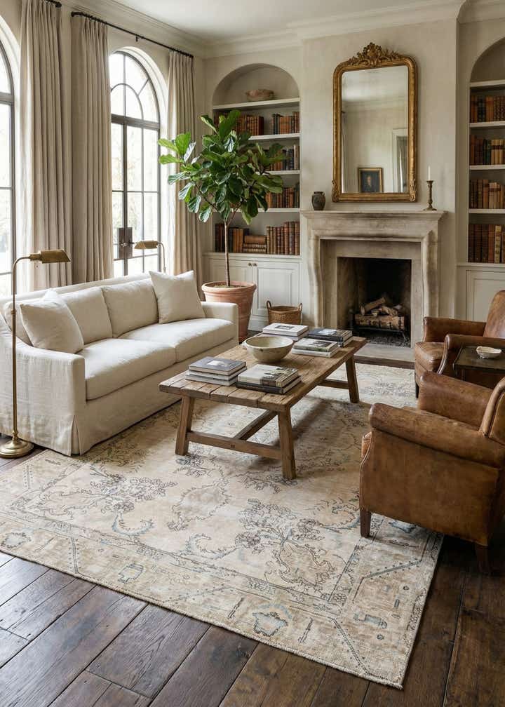 6' 2 x 9' Hand Knotted Ultra Vintage Persian Wool Rug