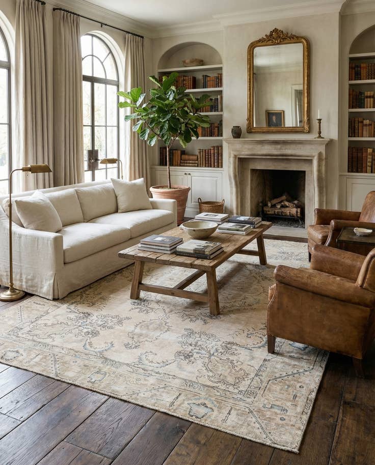 Detail image of 6' 2 x 9' Hand Knotted Ultra Vintage Persian Wool Rug