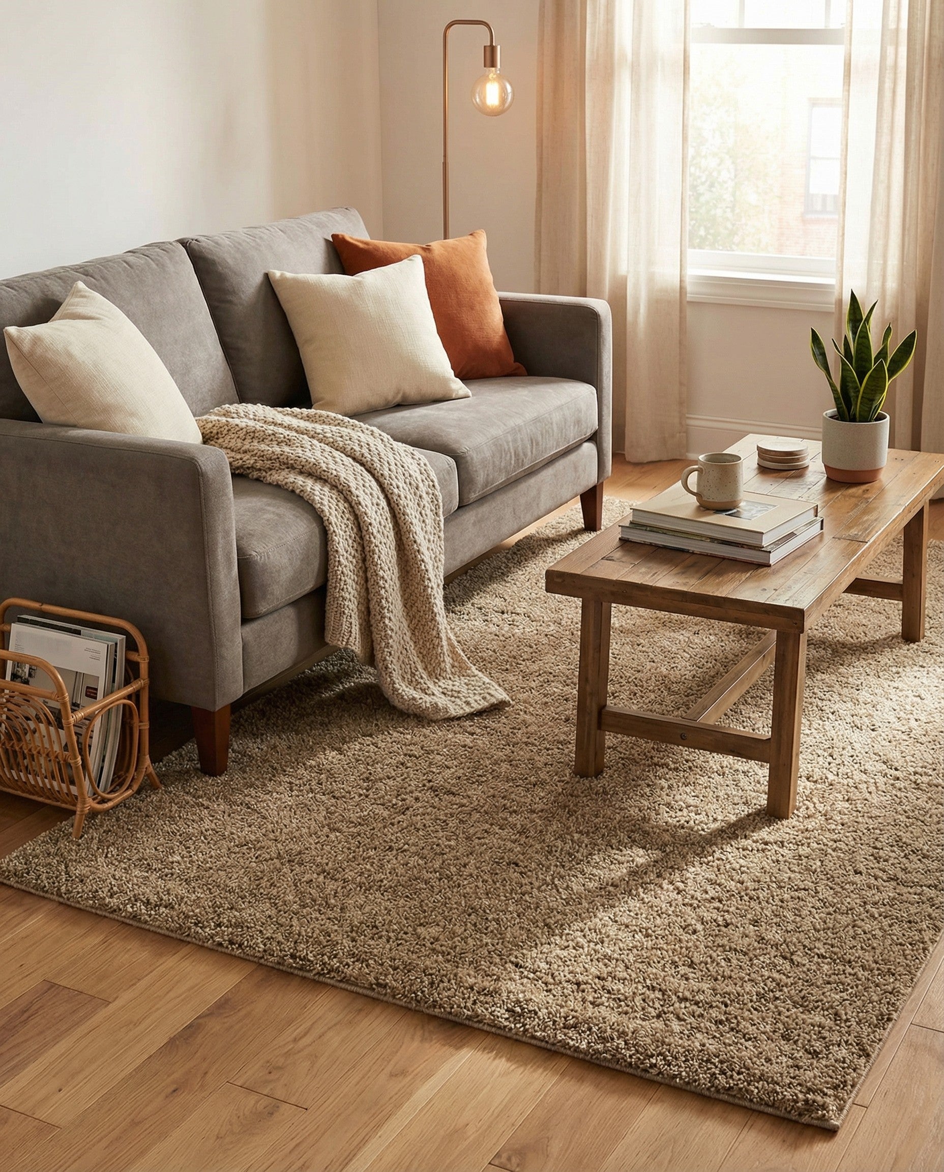  5' x 8' Soft Solid Shag Rug