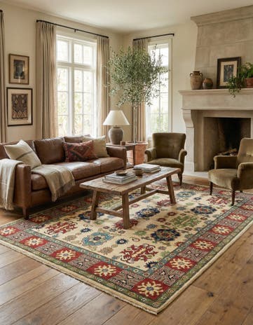 5' 8 x 7' 9 Hand Knotted Kazak Rug