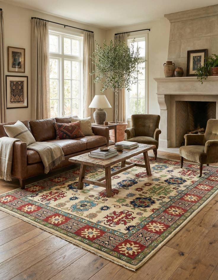 Detail image of 5' 8 x 7' 9  Hand Knotted Kazak Rug