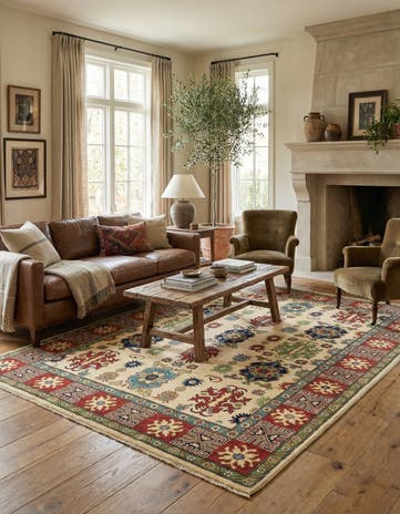 5' 8 x 7' 9 Hand Knotted Kazak Rug