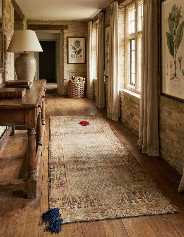 Detail image of 4' x 9' 10 Hand Knotted Ultra Vintage Persian Wool Runner Rug