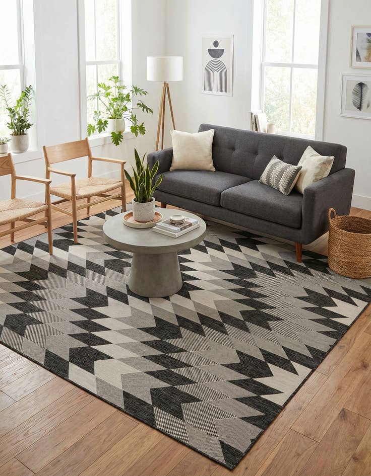 Detail image of  7' 10 x 10'  Washable Modern Indoor / Outdoor Rug