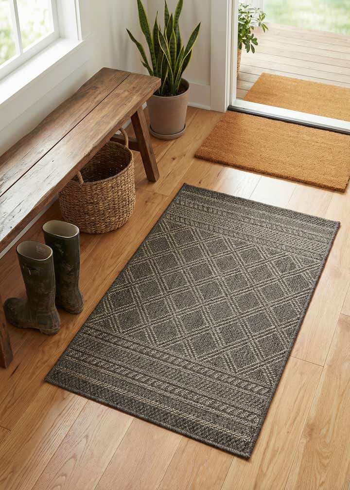 2' x 3' 1 Easy-Clean Trellis Indoor / Outdoor Rug